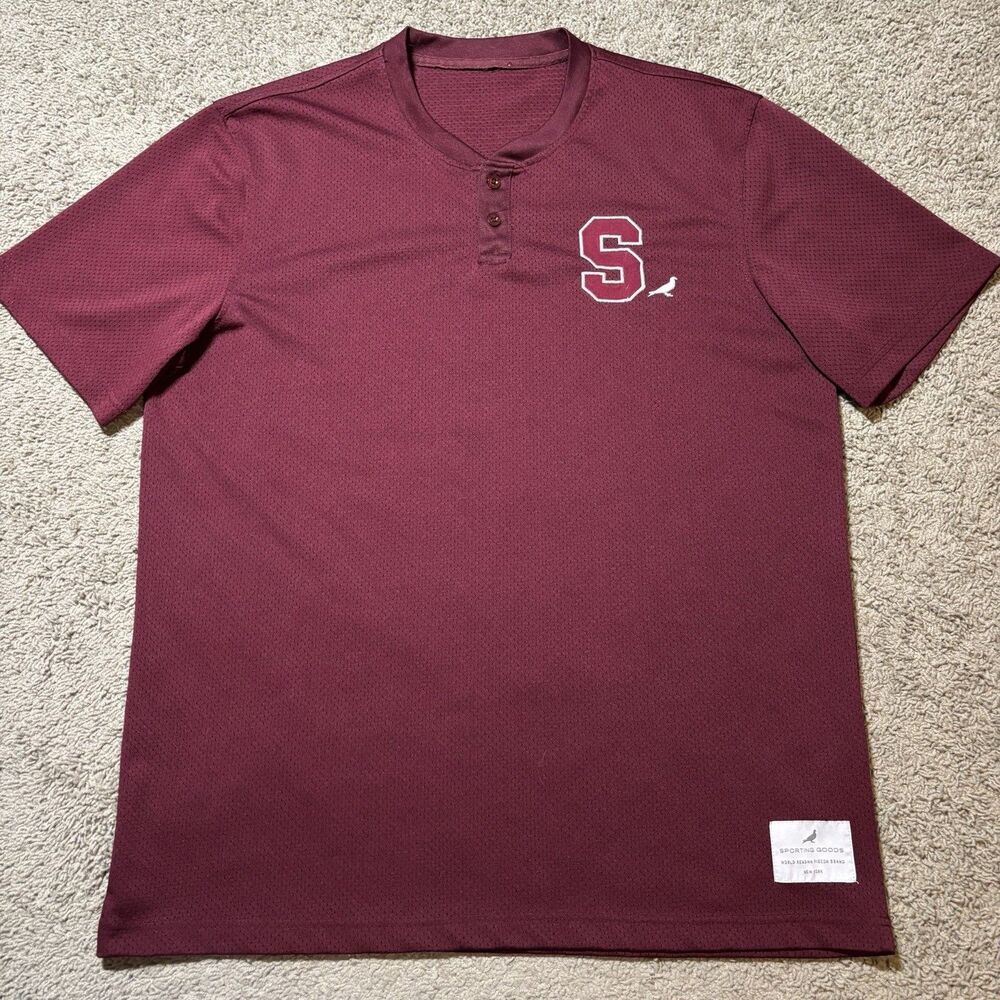 Staple Sporting Goods Stanford Cardinal Mesh Baseball Jersey Mens L Burgandy